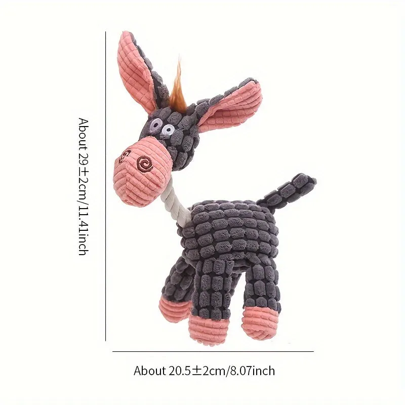 Oneofakind Donkey Design Squeaky Toy for Interactive Dog Chewing