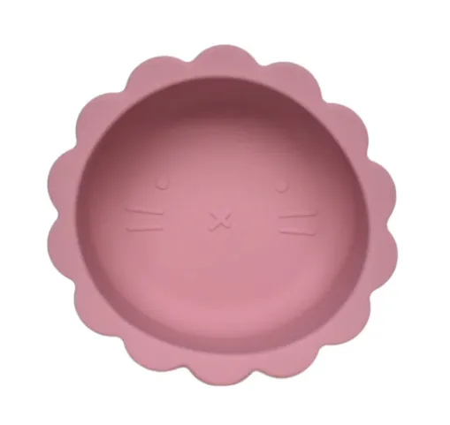 Petite Eats Silicone Baby Lion Bowl - Dusky Rose