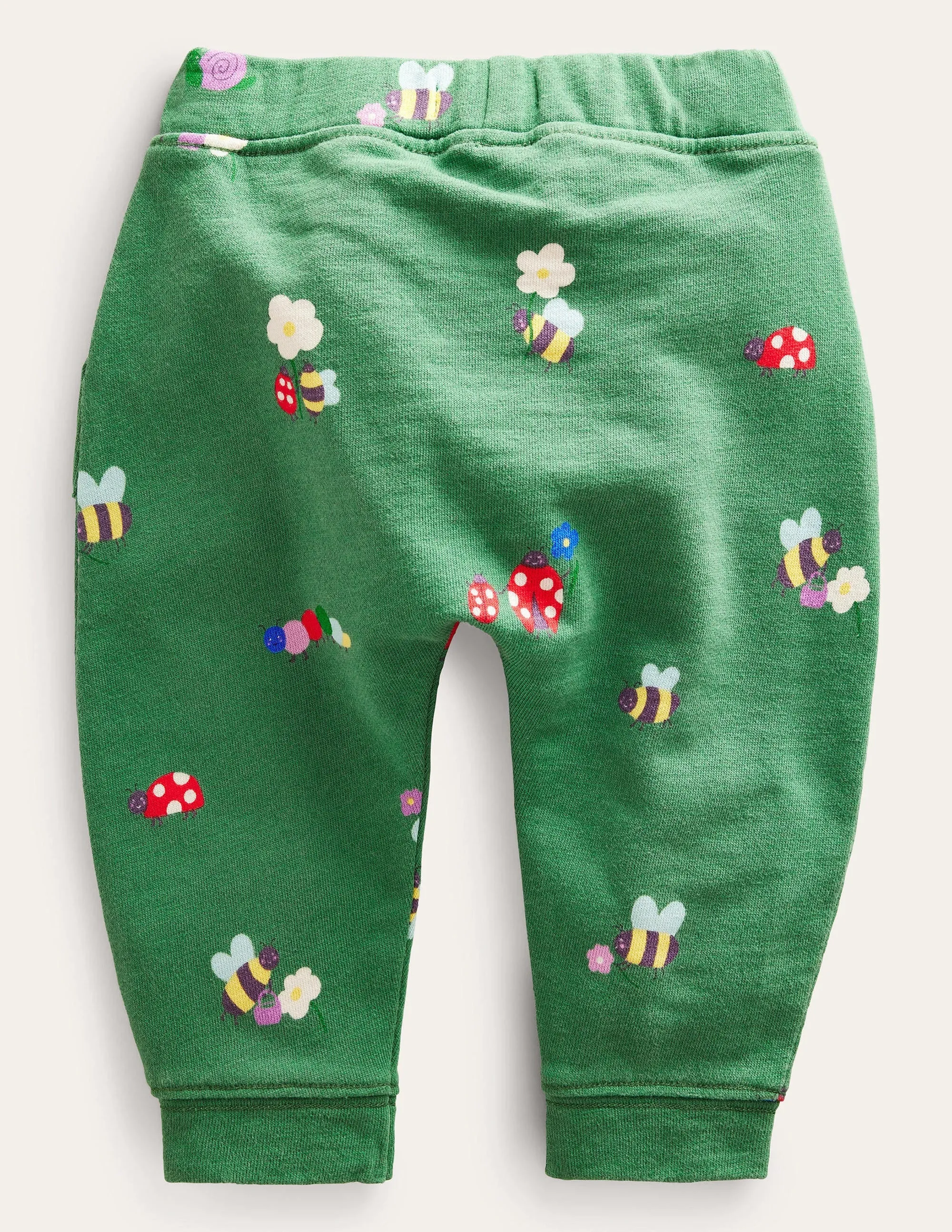 Printed Jersey Bottoms-Deep Grass Green Bugs