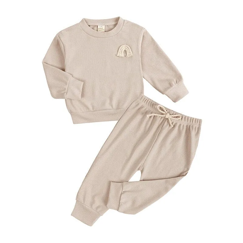 Rainbow Pit Stripe Baby 2-Piece Tracksuit Set