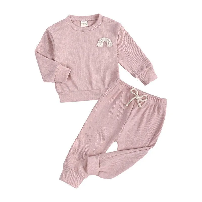 Rainbow Pit Stripe Baby 2-Piece Tracksuit Set
