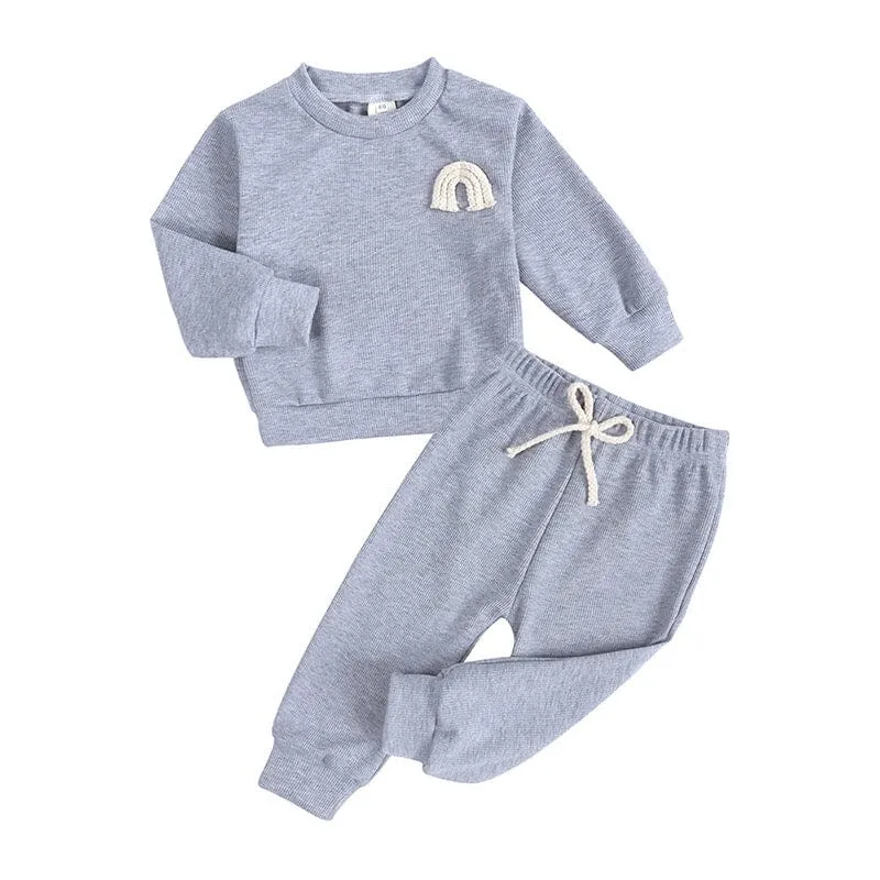Rainbow Pit Stripe Baby 2-Piece Tracksuit Set