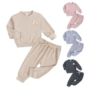 Rainbow Pit Stripe Baby 2-Piece Tracksuit Set