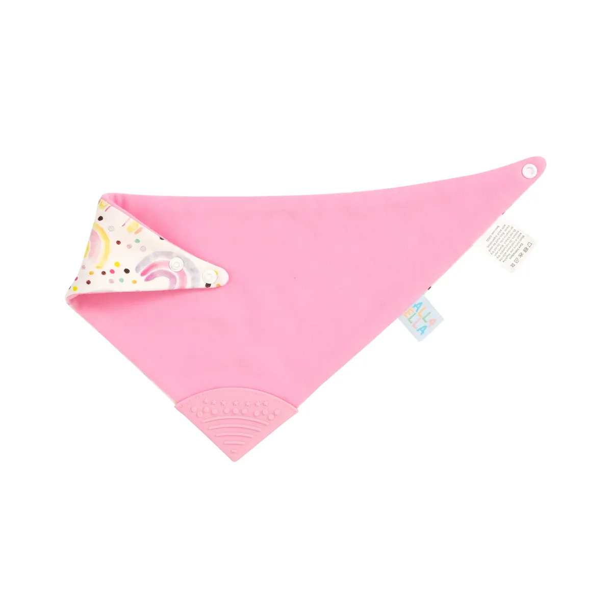 Reversible Teether Bandana Bib - Watercolour Rainbow