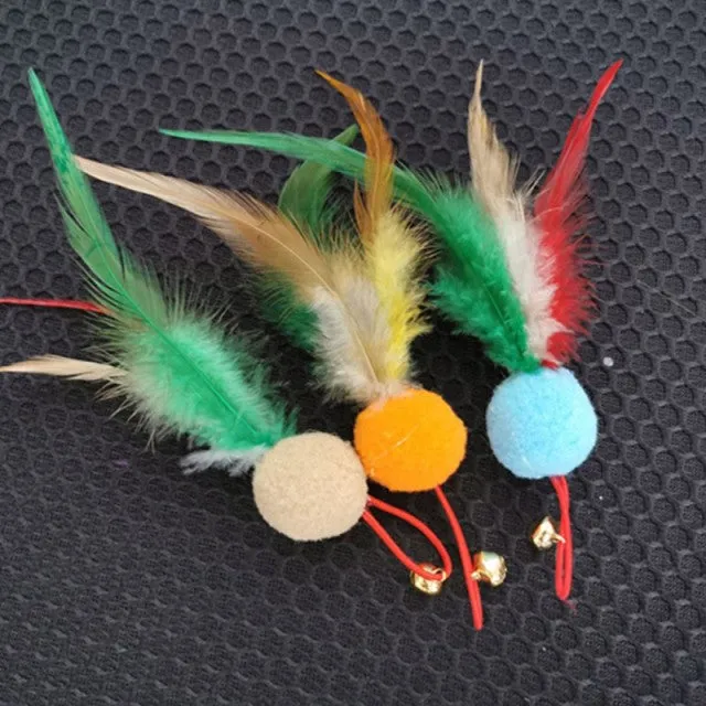 Simulation Feather Bird with Bell Interactive Stick Toy