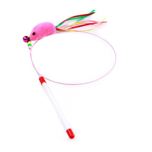 Simulation Feather Bird with Bell Interactive Stick Toy