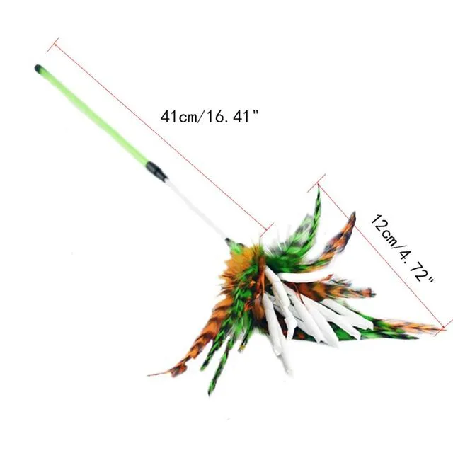 Simulation Feather Bird with Bell Interactive Stick Toy