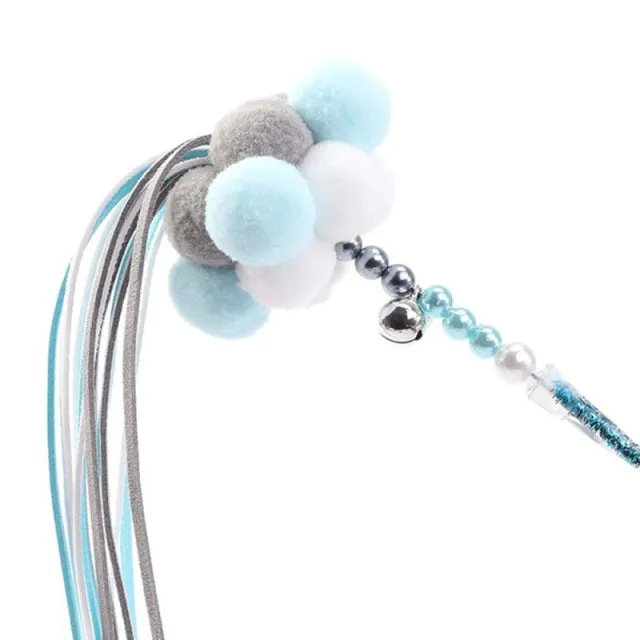 Simulation Feather Bird with Bell Interactive Stick Toy