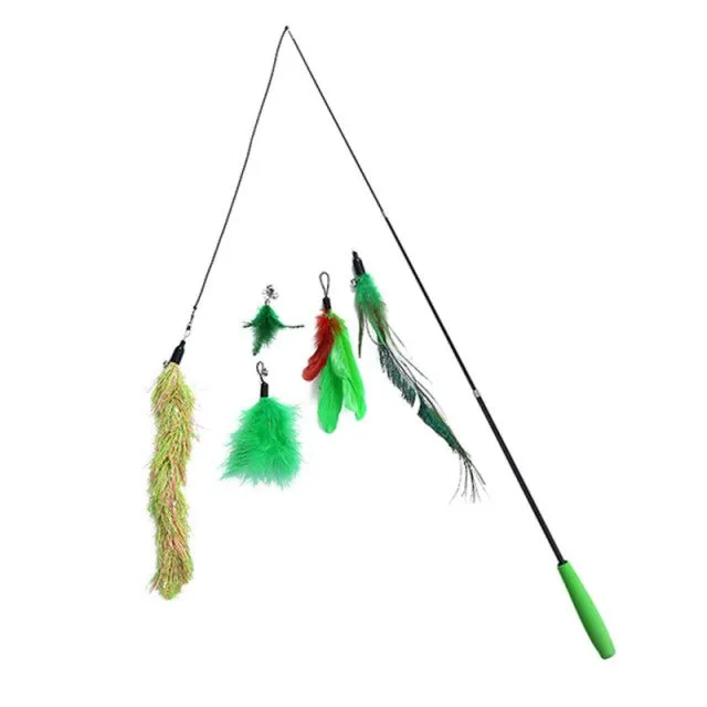 Simulation Feather Bird with Bell Interactive Stick Toy