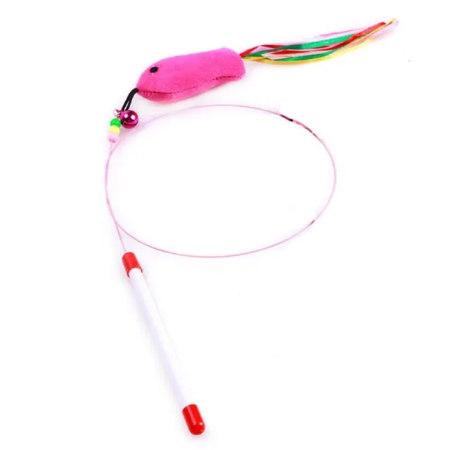 Simulation Feather Bird with Bell Interactive Stick Toy