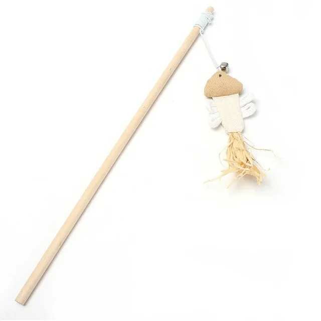 Simulation Feather Bird with Bell Interactive Stick Toy
