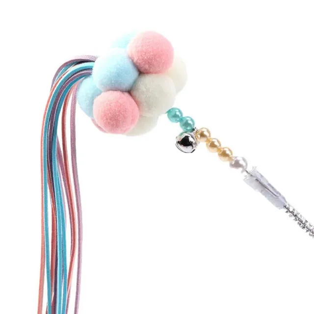 Simulation Feather Bird with Bell Interactive Stick Toy