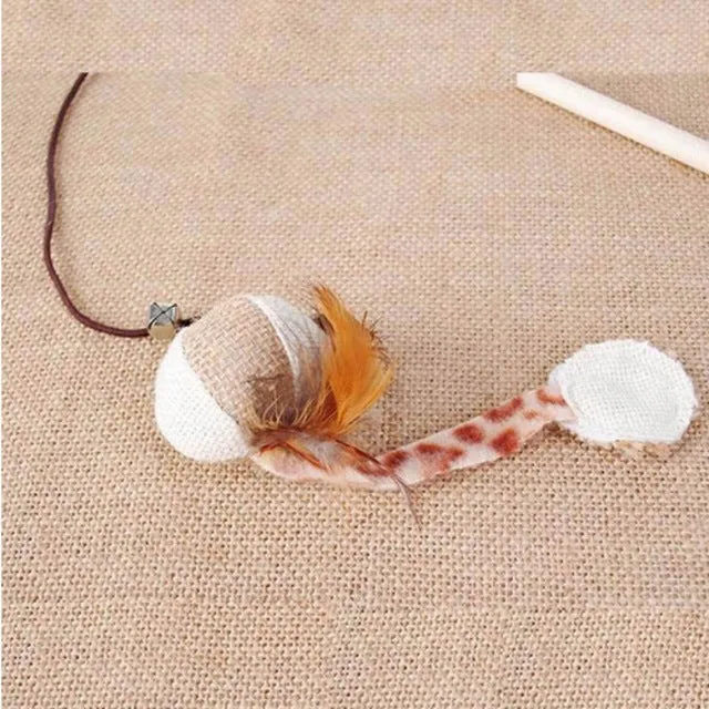 Simulation Feather Bird with Bell Interactive Stick Toy