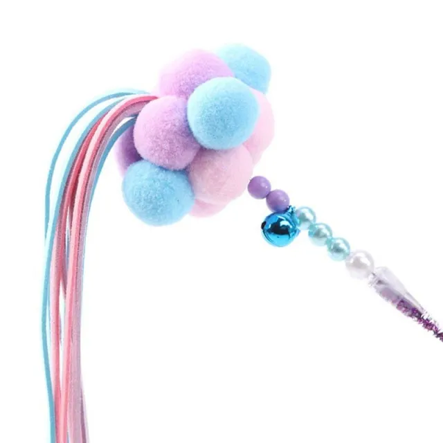 Simulation Feather Bird with Bell Interactive Stick Toy