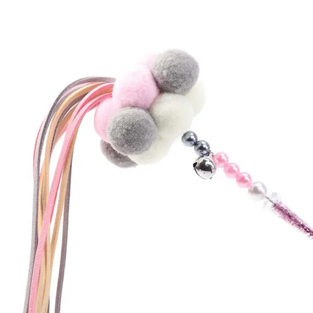 Simulation Feather Bird with Bell Interactive Stick Toy