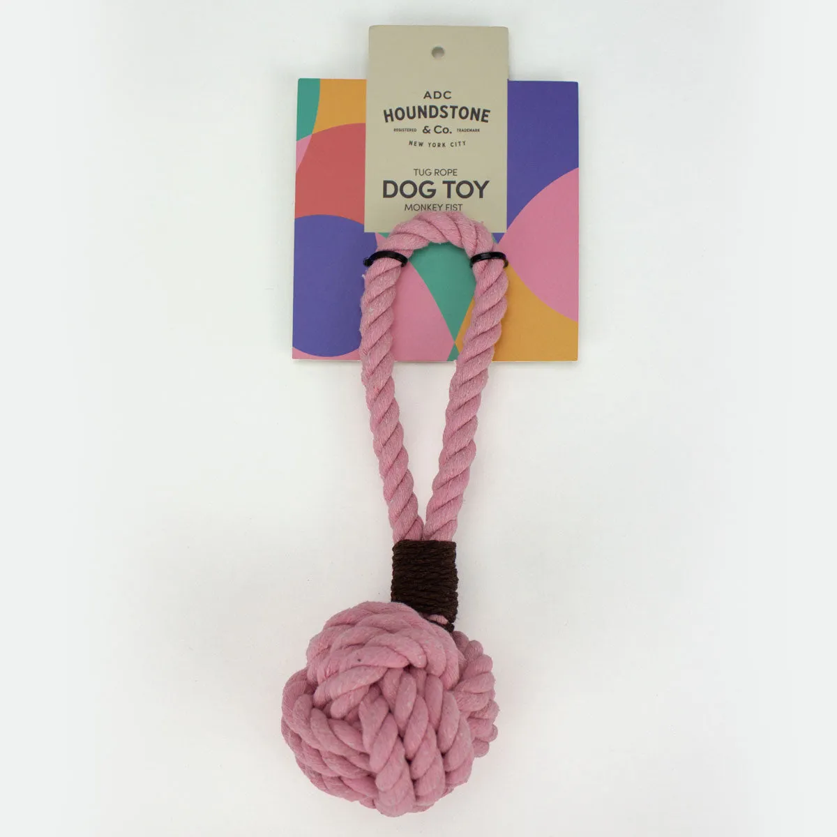 Small Monkey Fist Durable Dog Toy - Pink - Cotton Rope with Handle for Interactive Play and Exercise