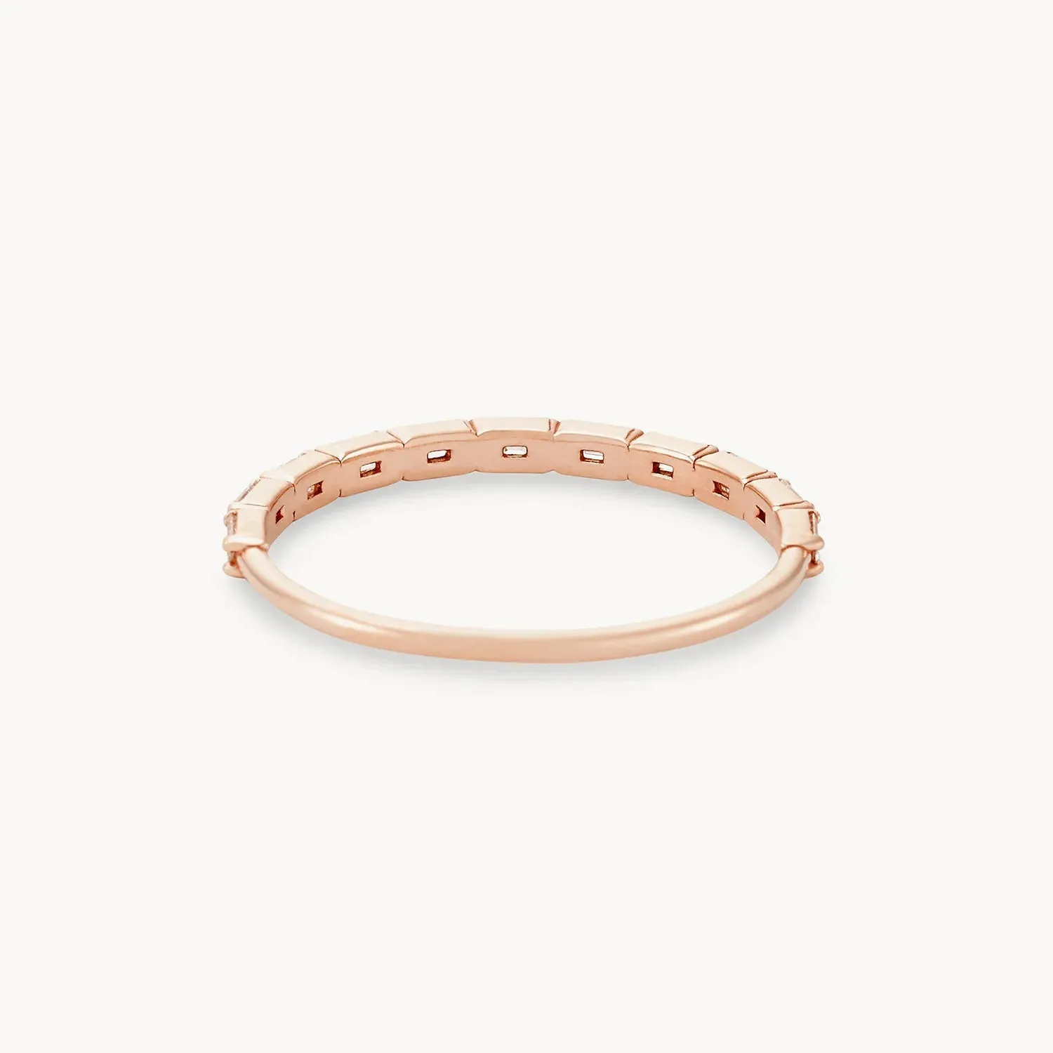 the moirai ring - 14k rose gold, white diamond
