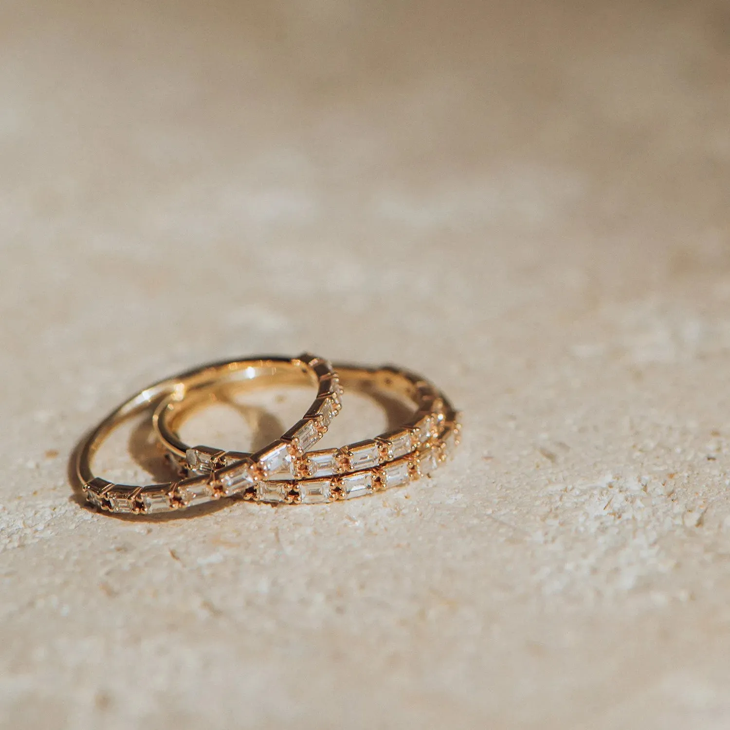 the moirai ring - 14k yellow gold, white diamond
