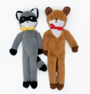 Zippy Paws Fluffy Peltz - Raccoon & Chipmunk Dog Toy