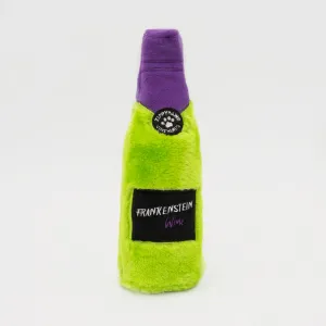 Zippy Paws Halloween 2024 Happy Hour Crusherz Plush Dog Toy, Frankenstein Wine